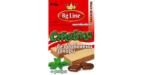 СТЕВИЯ ВАФЛИ БЕЗ ЗАХАР 4бр. КАКАО